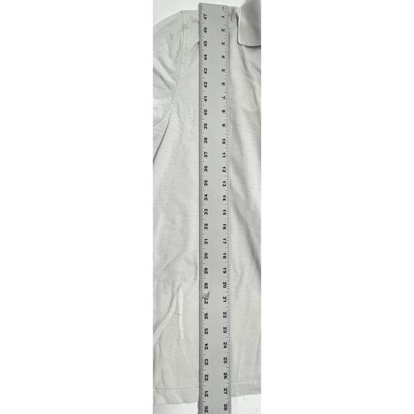 Van Heusen Polo Shirt Mens Size L Gray White Classic Fit Short Sleeve FLAW - Picture 6 of 7